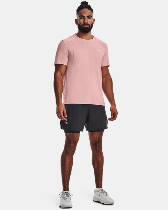 Men's UA Iso-Chill Run Laser T-Shirt, Pink, pdpMainDesktop image number 2